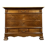 Exceptionnelle commode de style Louis XVI en noyer vers 1850