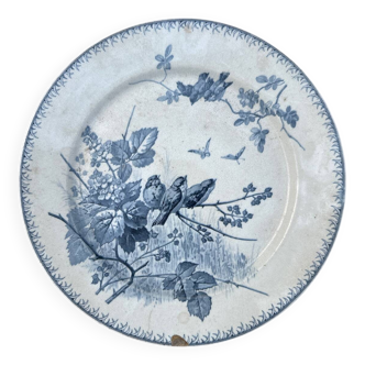 Assiette Terre de Fer Fleurs Oiseaux
