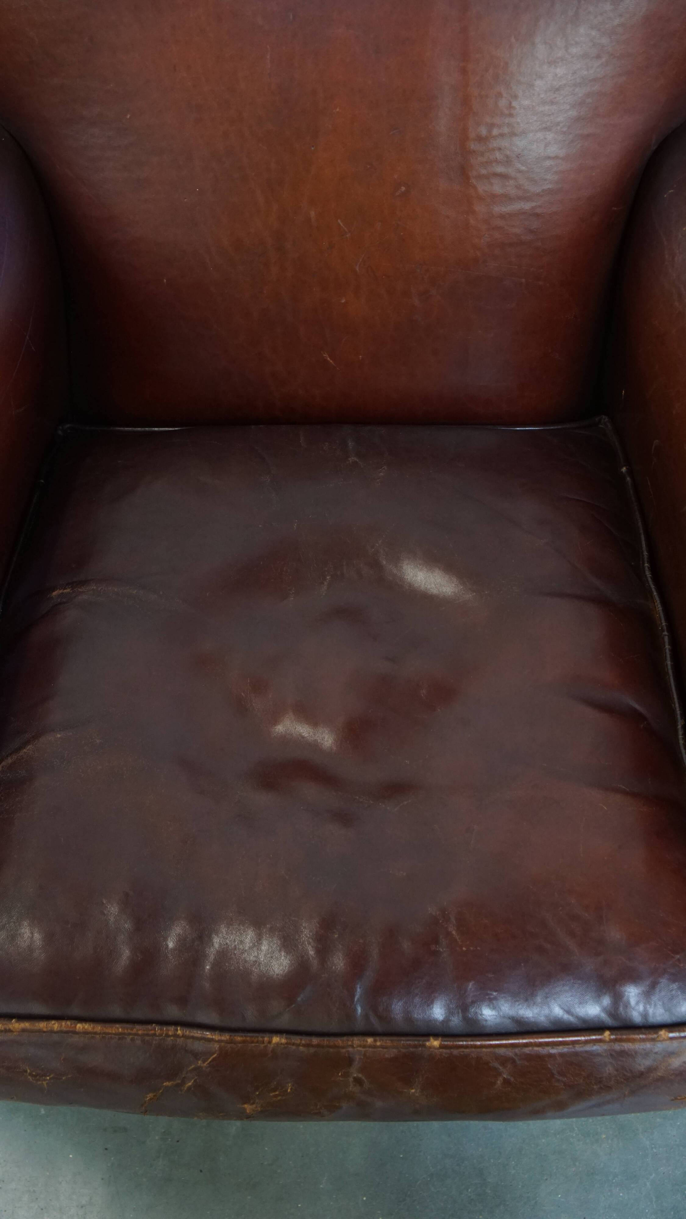 Vintage Sheepskin Leather Armchair