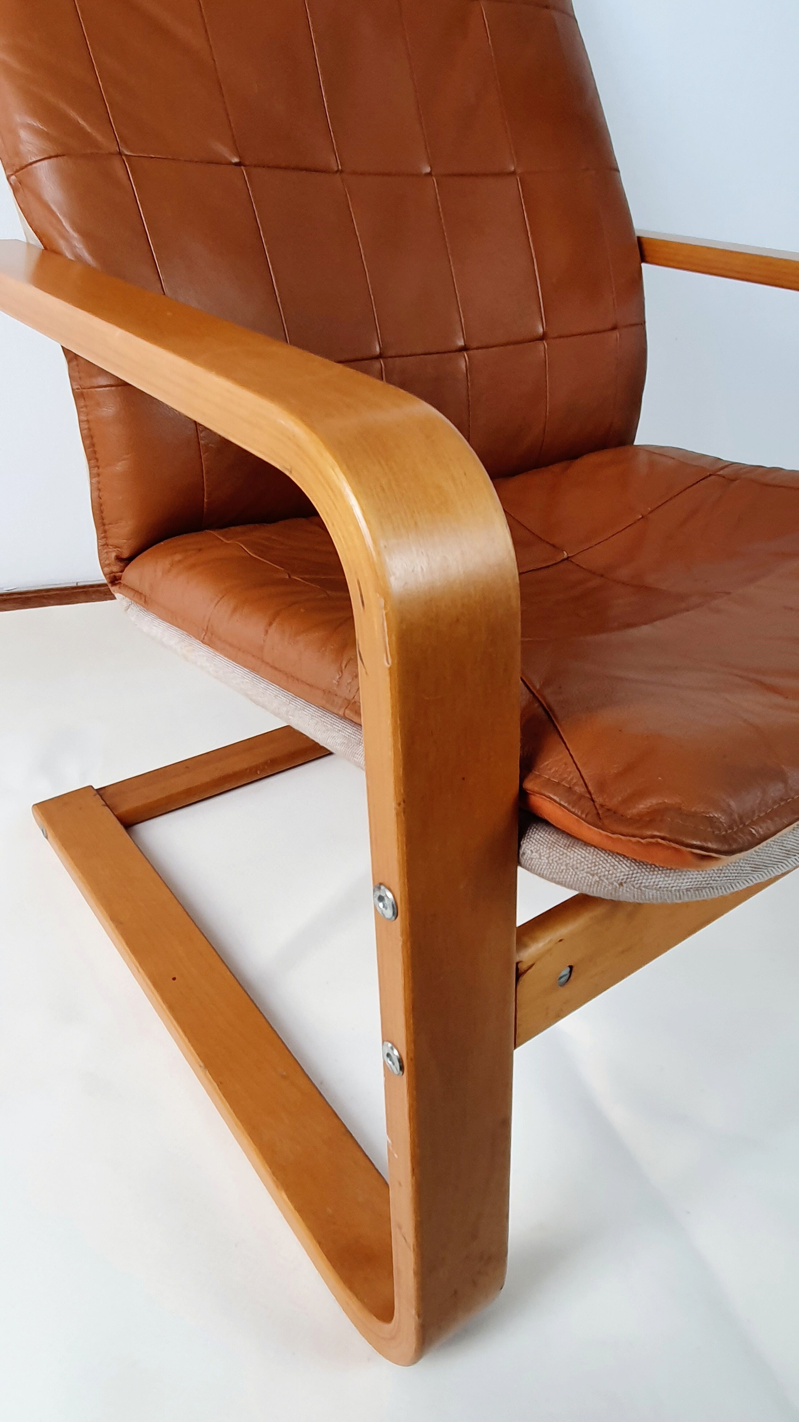 Poang leather armchair by Noboru Nakamura for Ikèa