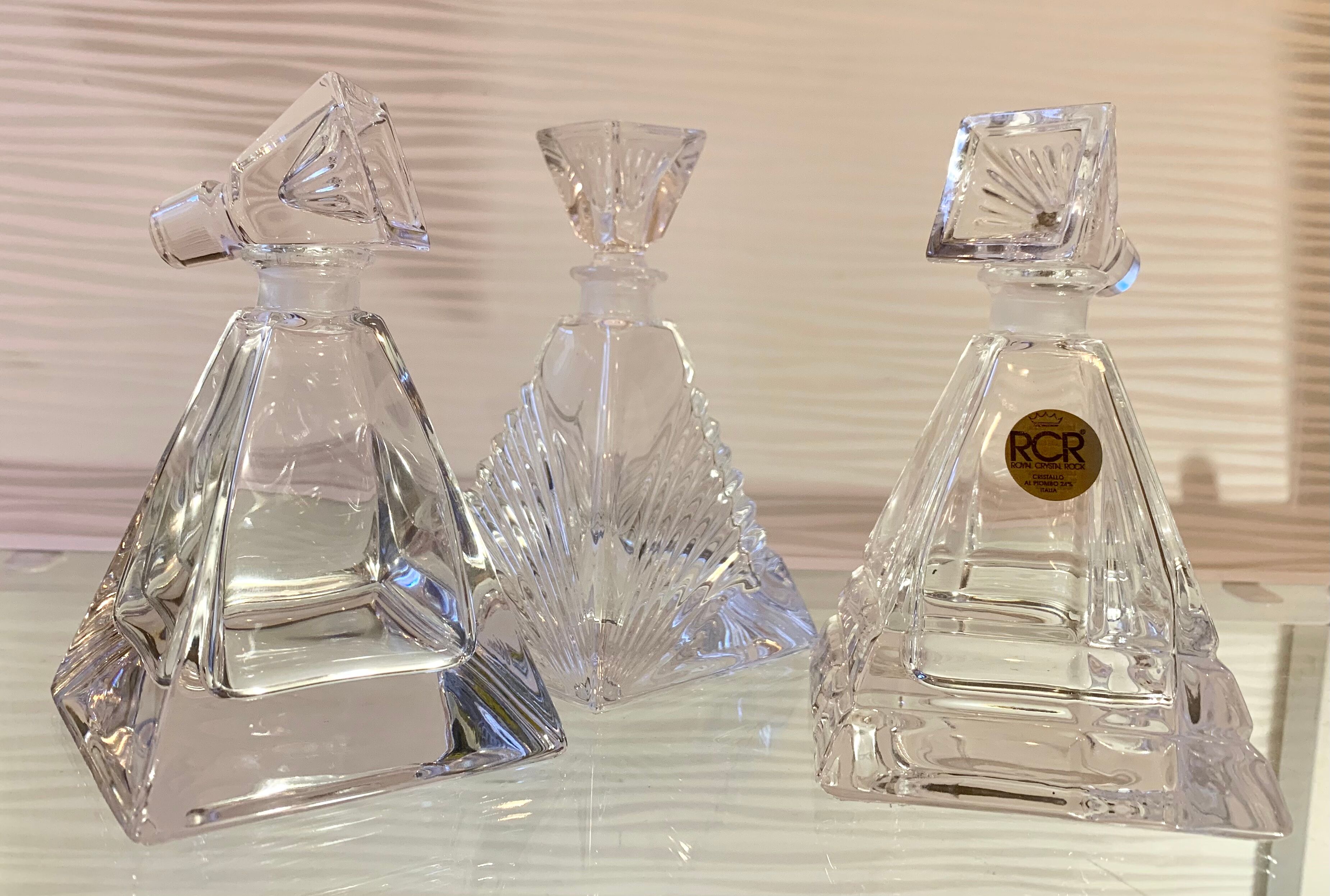 Trio RCR crystal perfume bottles