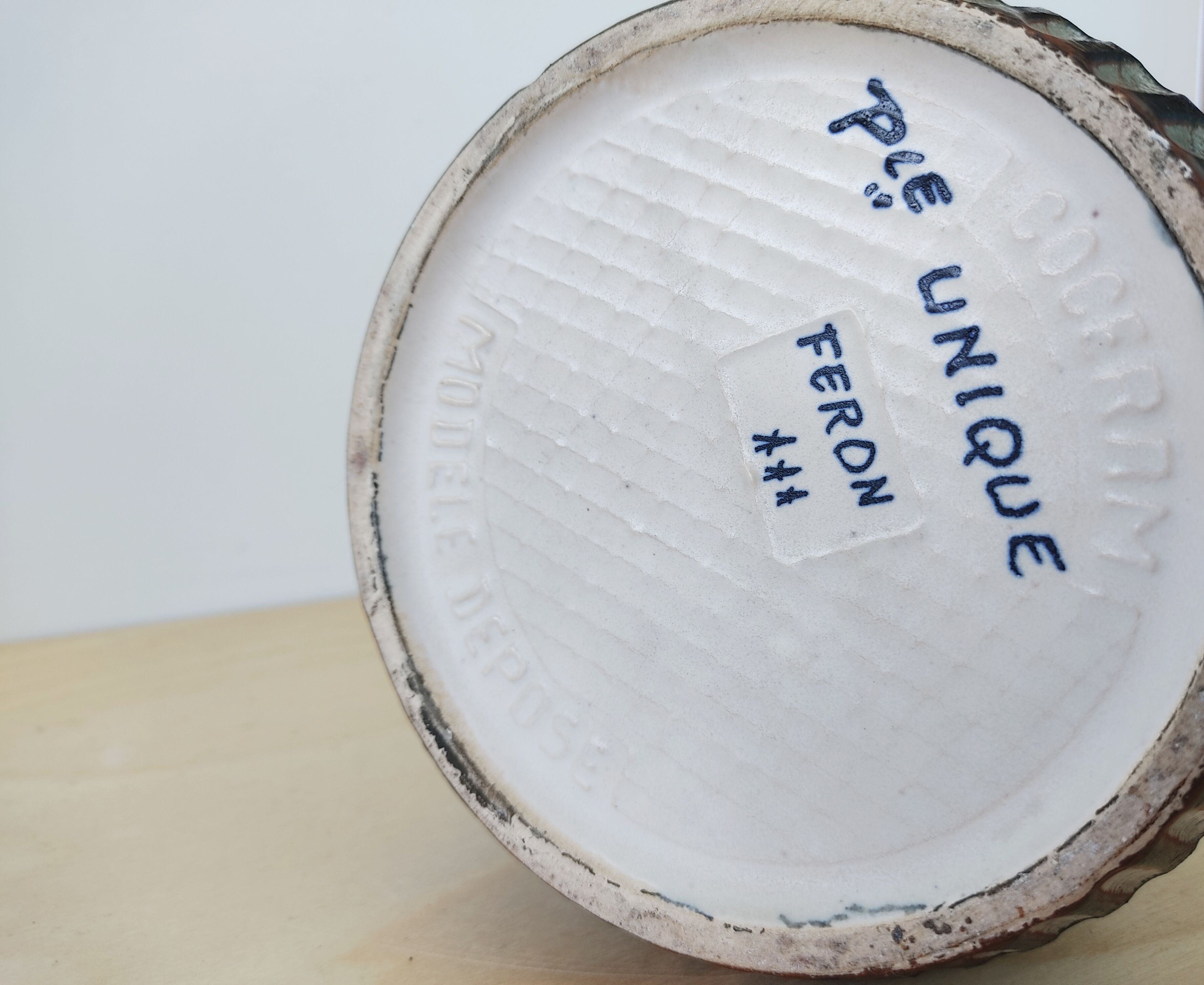 Ceramic vase Coceram unique piece signed Feron