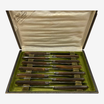 Case of 12 dessert knives horn handle