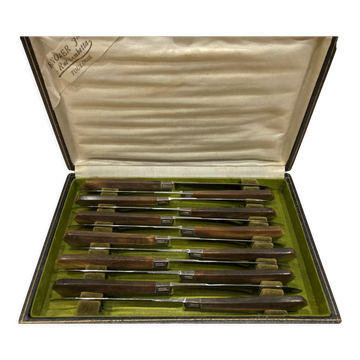 Case of 12 dessert knives horn handle