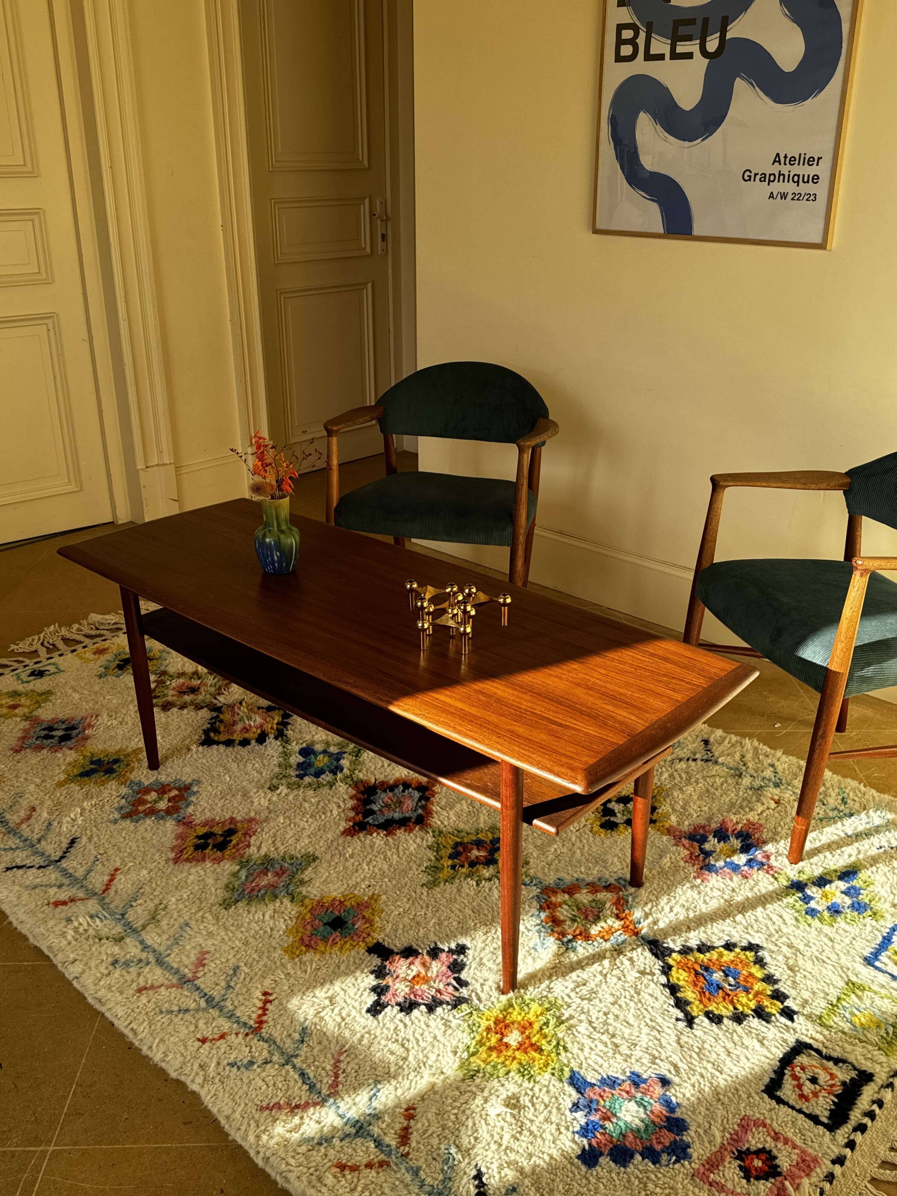 Vintage Scandinavian coffee table from the 1960s "Margrethe"