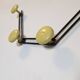 Patère quadruple metallique vintage jaune