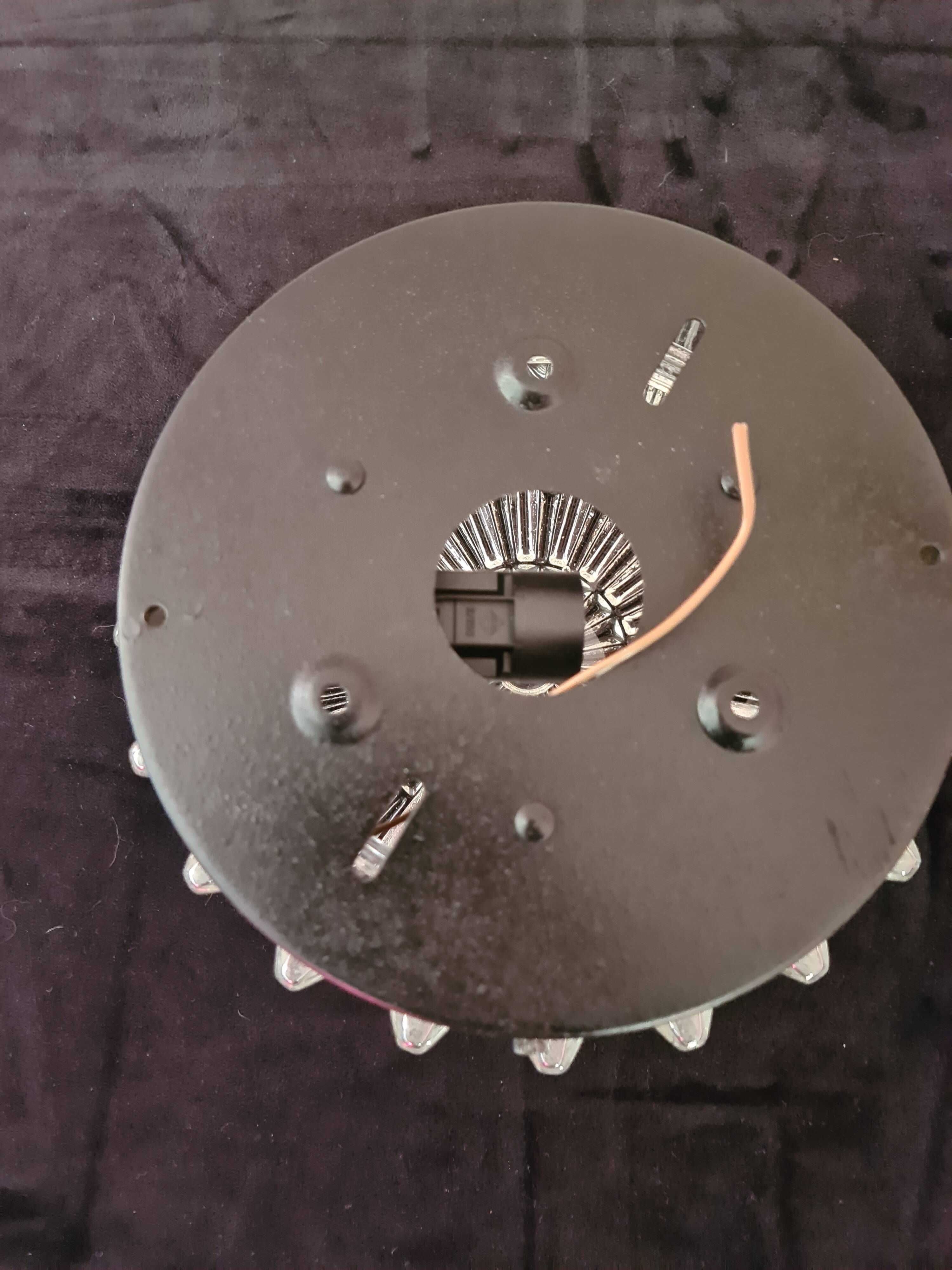Round ceiling lamp with glass cup 40s/50's