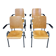 Set of 4 school armchairs with high wooden backs and anthracite grey legs, Netherlands