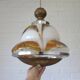 Vintage Murano Style Pendant Light | Hand Blown Opaline Glass | Mazzega Style | Mid Century Modern | Restored Yugoslav Chandelier