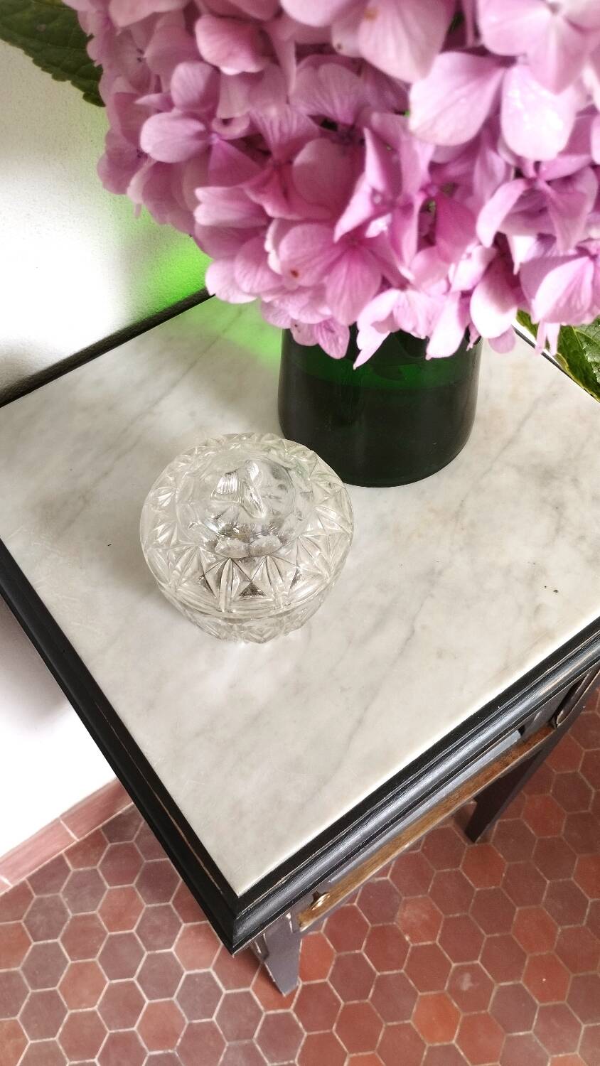 Black patinated Art Deco bedside table