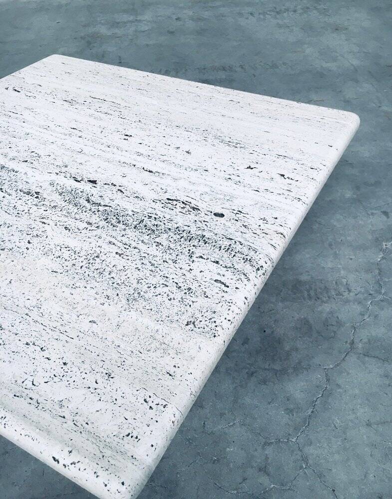 Italian Travertine Square Coffee Table, 1970s