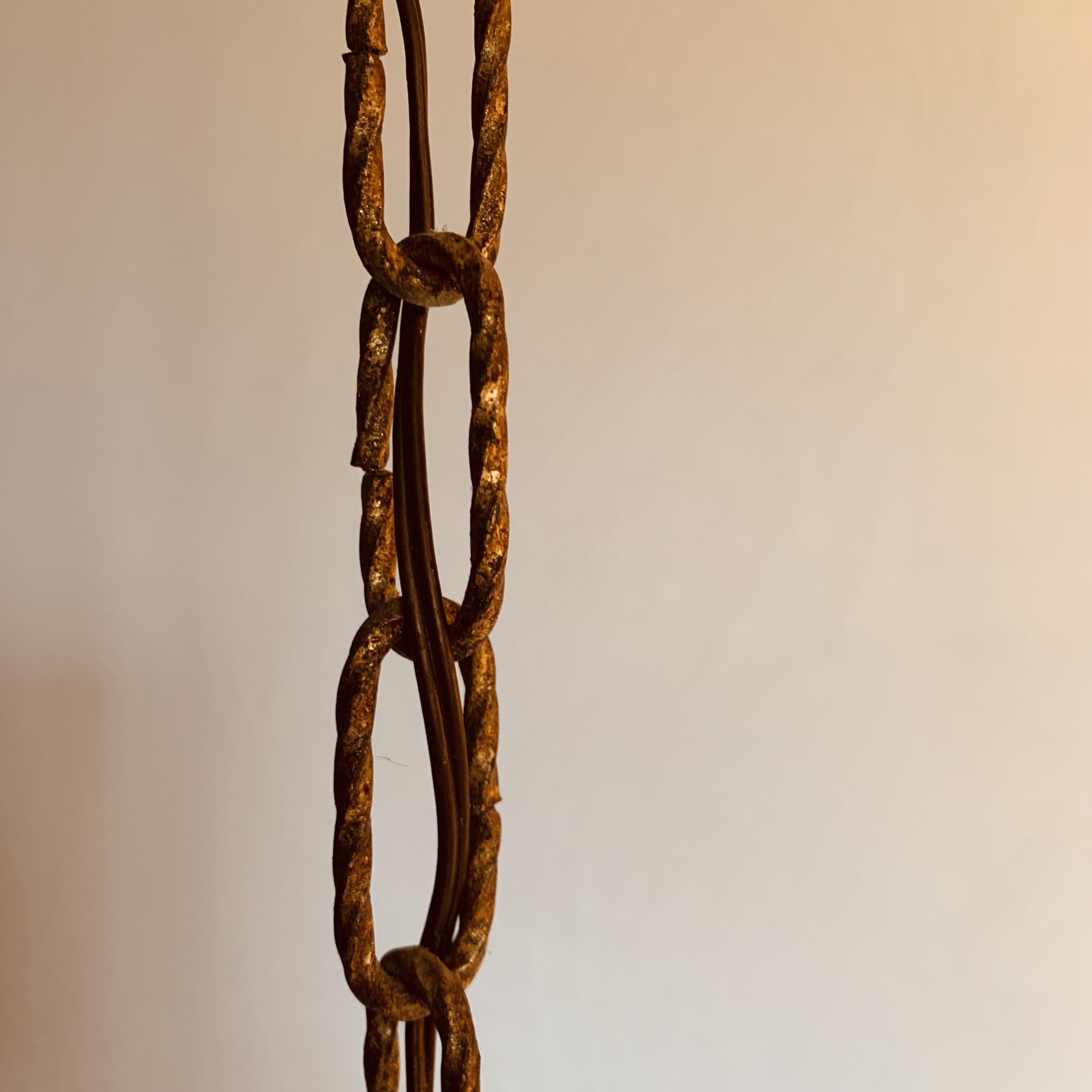 Vintage chandelier foliage decoration