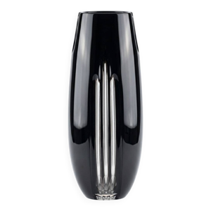 Vase en cristal noir - transparent