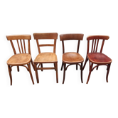 Lot de 4 chaises bistrot dépareillées