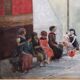 Oil Painting On Canvas, Children At Play, Italy, 19th Century