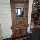 Old locker room or coat rack in walnut