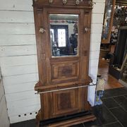 Old locker room or coat rack in walnut