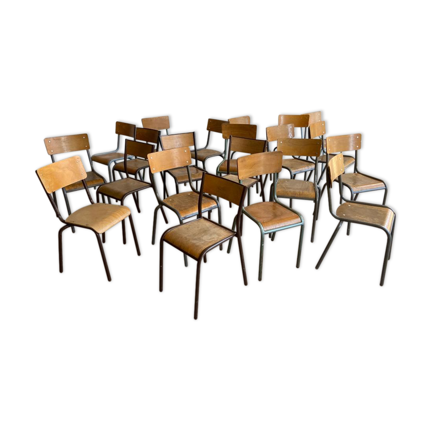 20 vintage mismatched school chairs