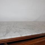 Chest of drawers in oak and gray marble, France 19th century