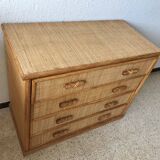 Vintage rattan dresser