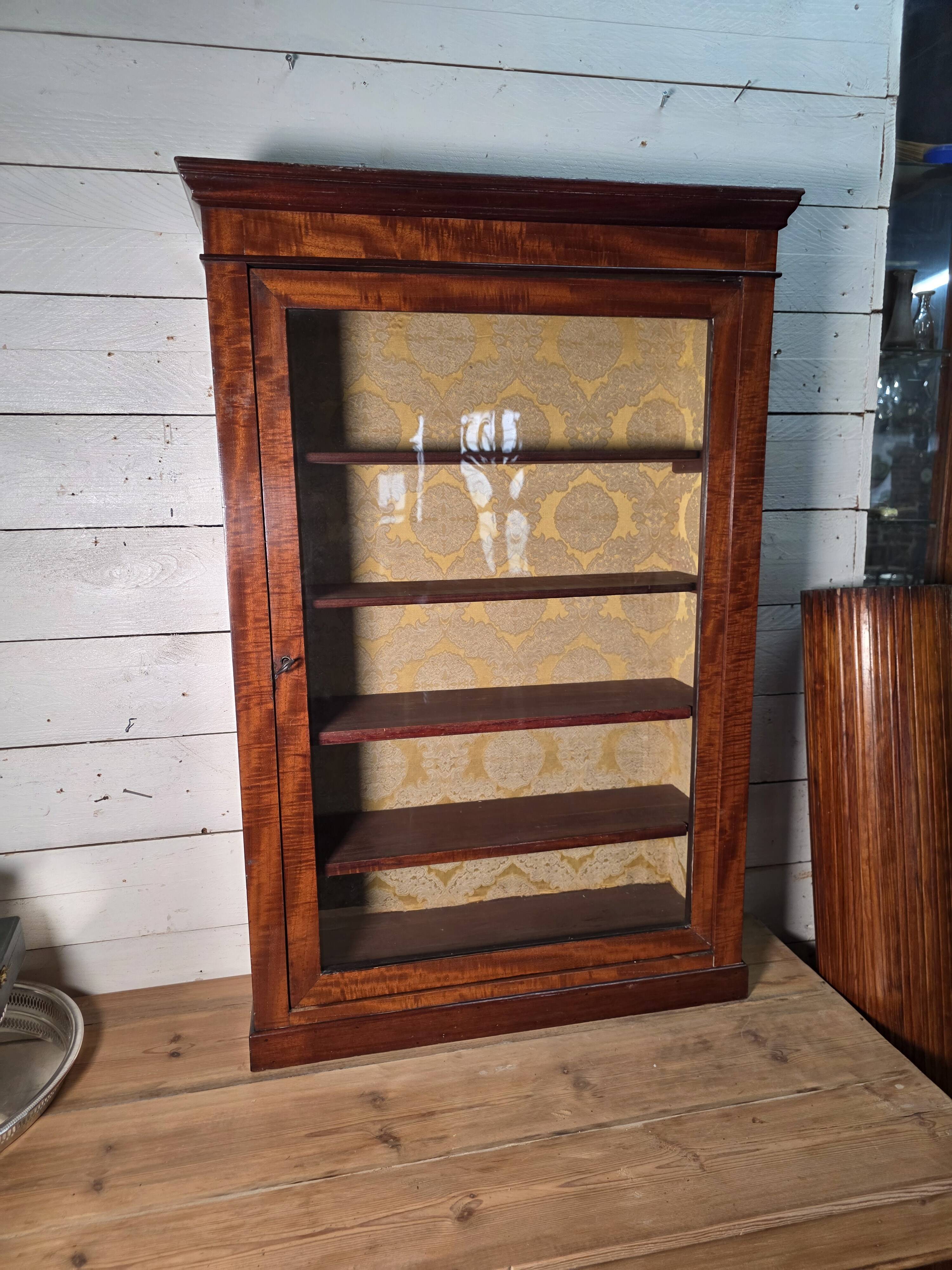 Late 19th century mahogany shop display cabinet.