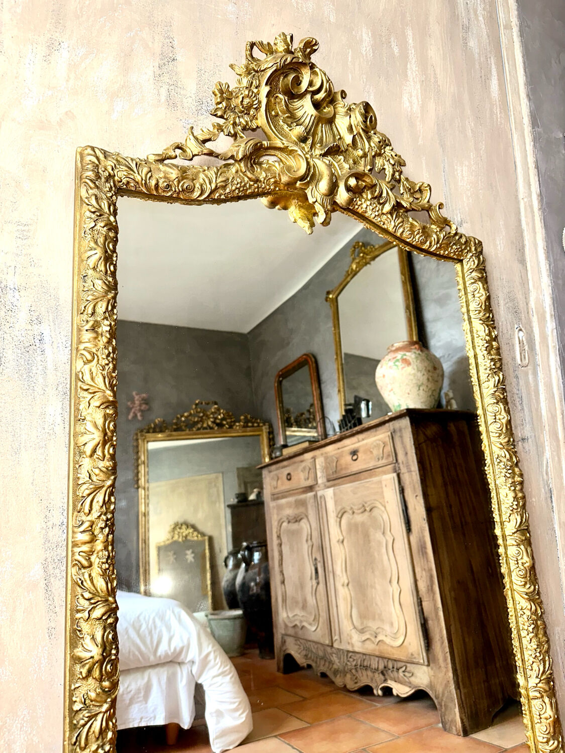 Antique gilded mirror Napoleon III