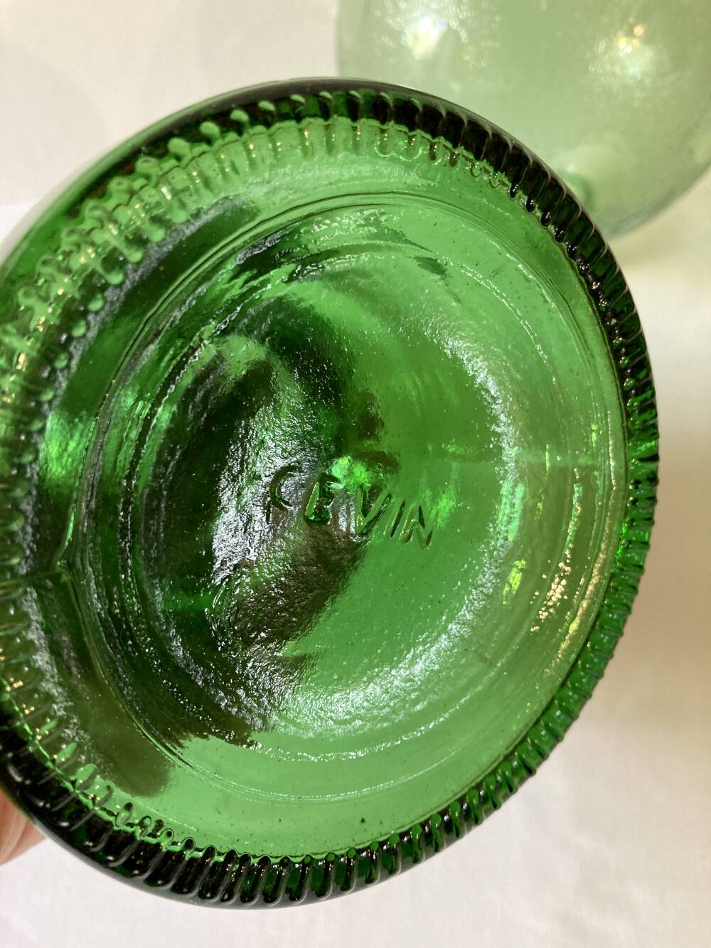 Cevin lamp in green glass