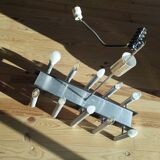 Sculptural vintage 70s chandelier – metal & aluminium – 55 × 26 cm