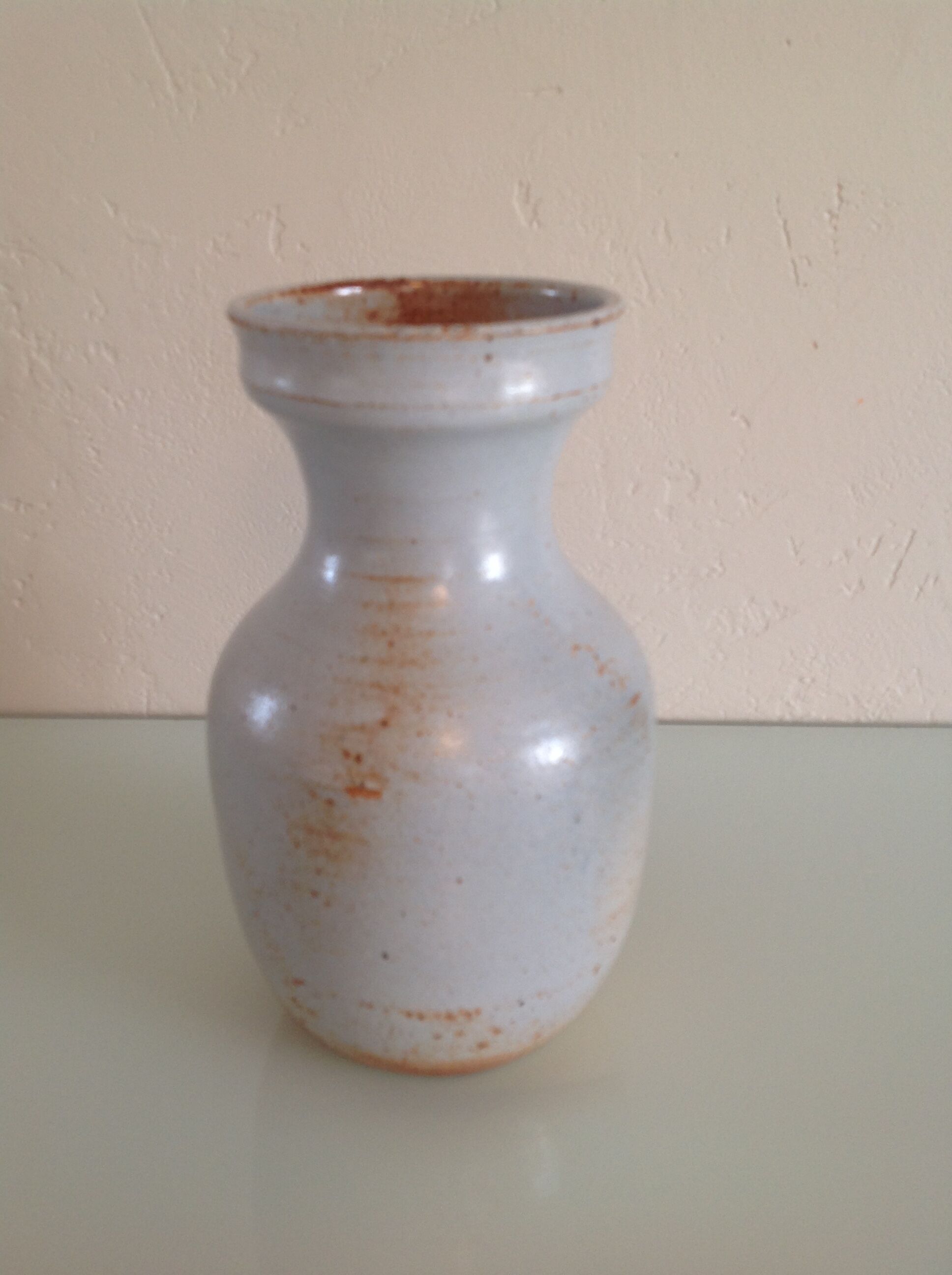 Ball vase grey vintage ceramic