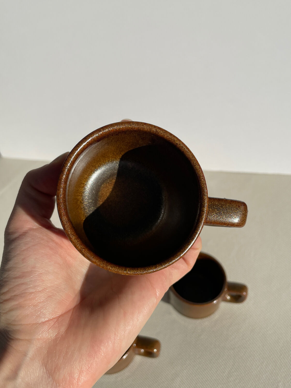 Stoneware coffee mugs
