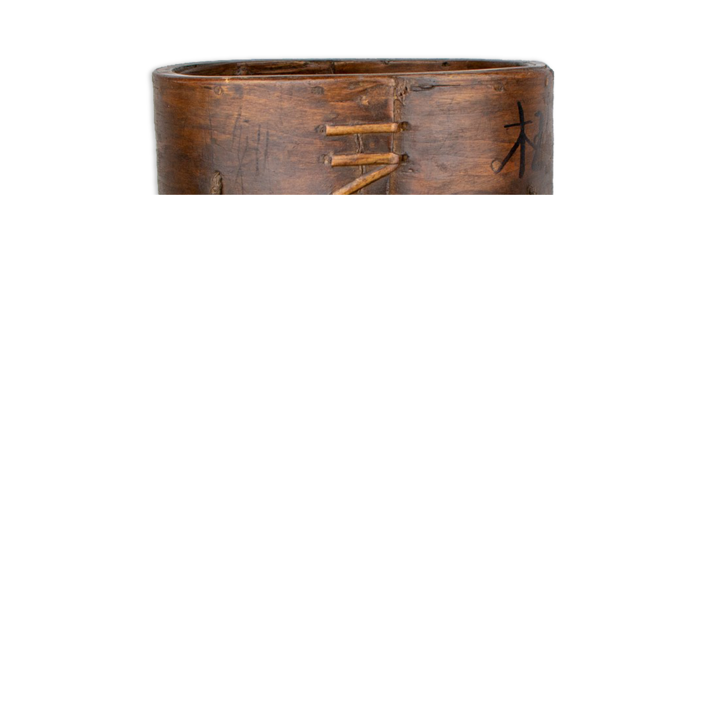 Chinese braided wooden basket