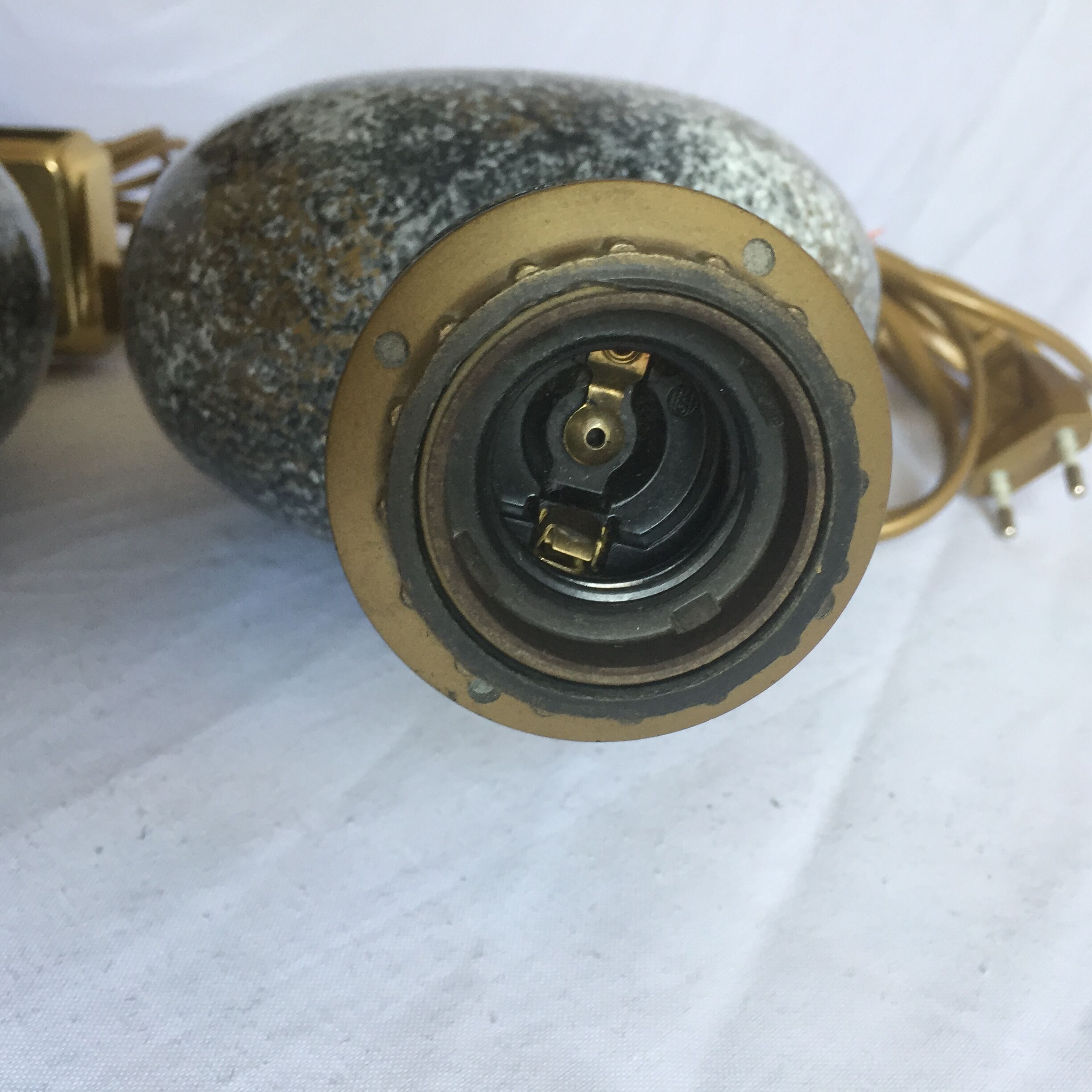 Pair of French 70s lamps Philippe Barbier style