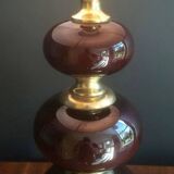 Lamp made of brass and red colored glass