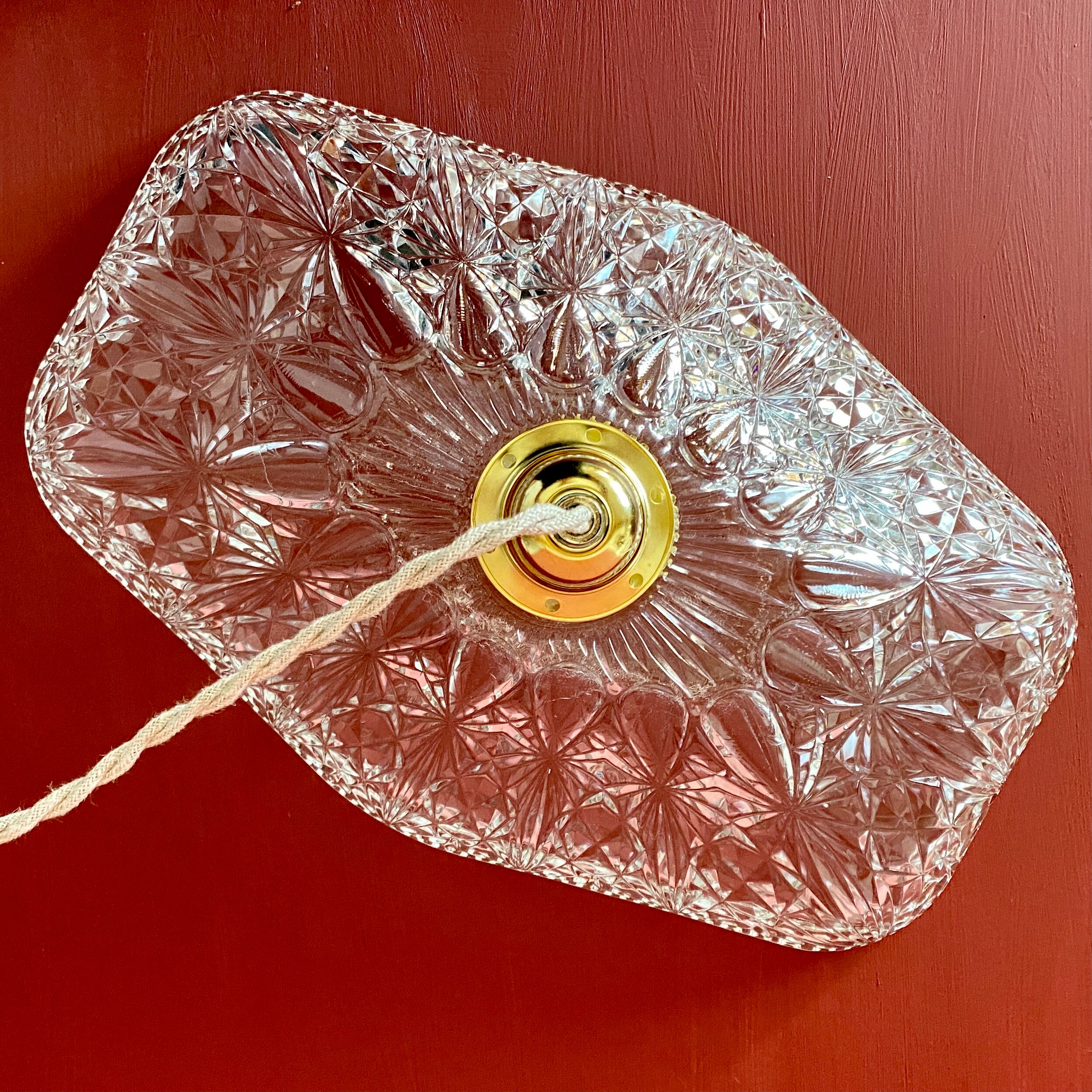 Vintage molded glass lampshade pendant lamp