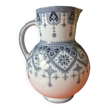 Sublime  et rare cruche vase Sarreguemines  Acapulco
