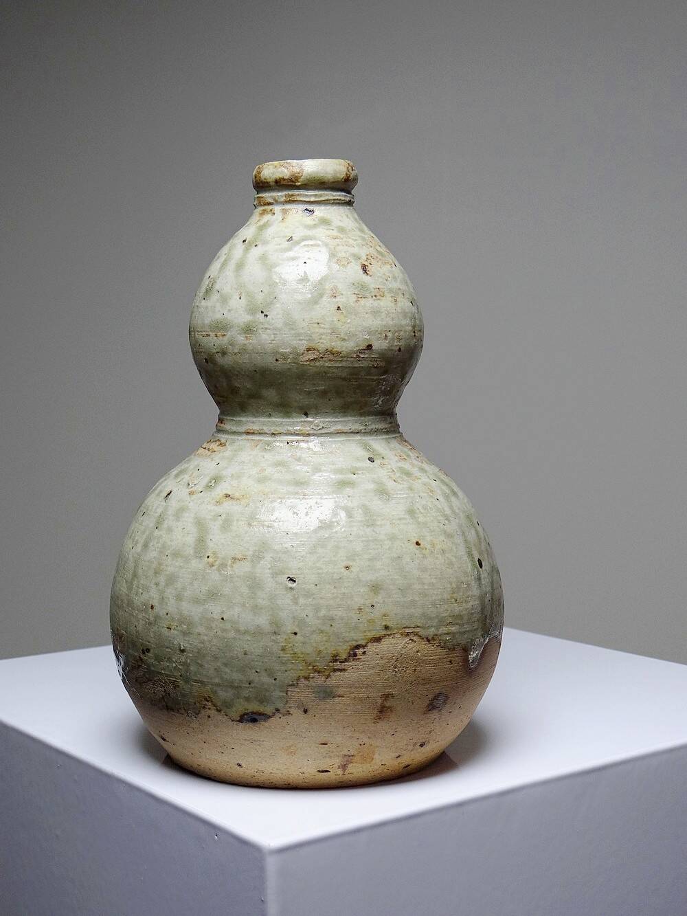 Small double sake flask, Japanese ceramic, Iga, vintage/old collection