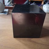 Presse papier / serre livre cube marbre noir - années 1970