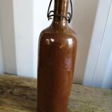 Ancienne bouteille en grès vernissé art populaire vintage