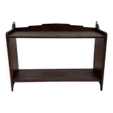 Étagère murale en bois Art Déco en bois foncé, minimaliste.