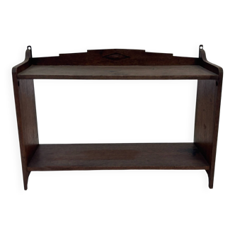Art Deco wooden wall shelve rack bookshelf in dark wood minimalist
