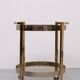 Hollywood Regency round Brass and Nickel Serving trolley 1970s
