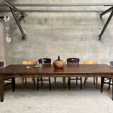 Old 3m fir farm table late 19th early 20th