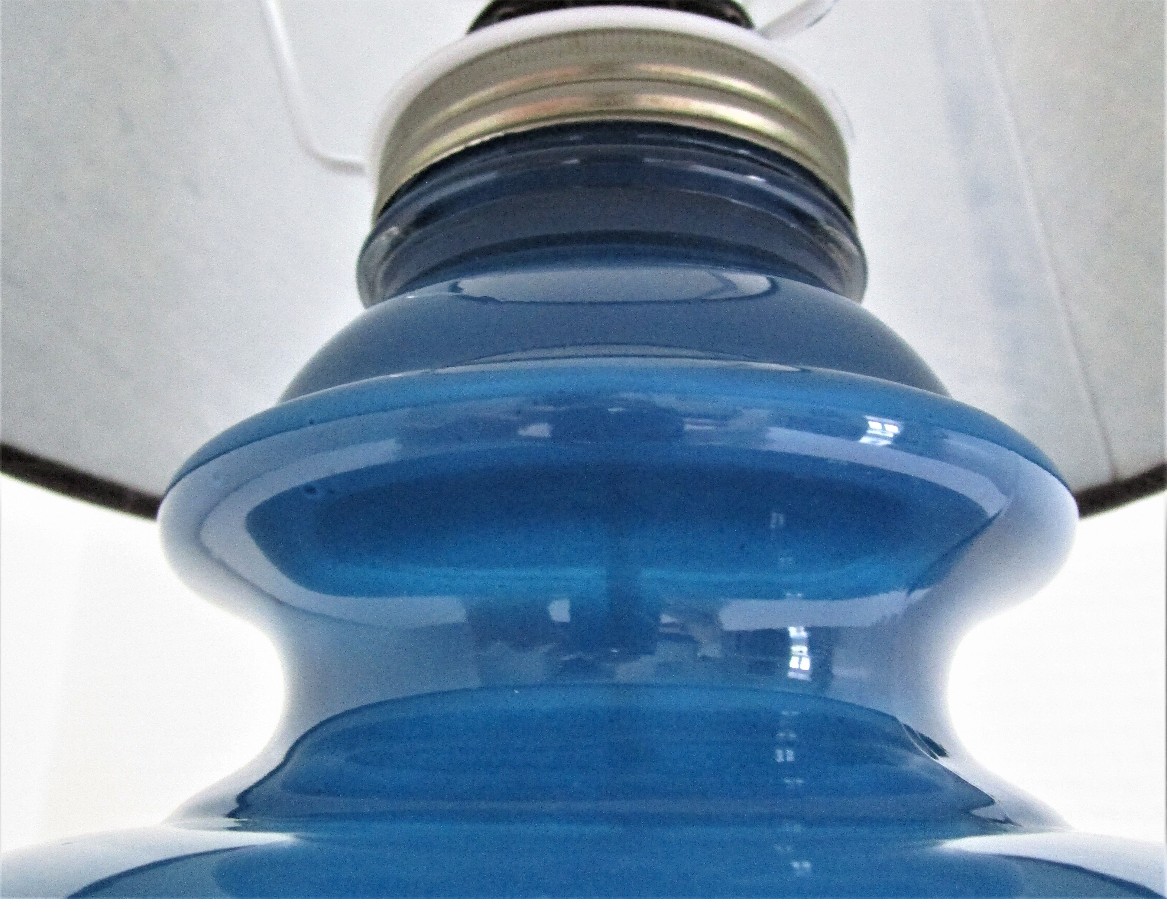 Vintage blue glass lamp 70