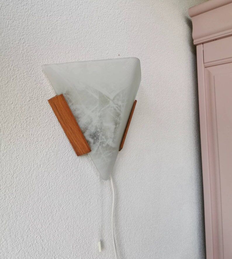 Glass wall lamp, 1980s