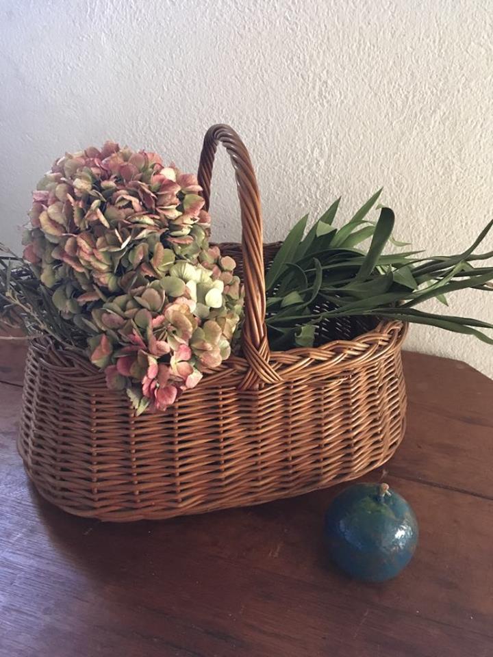 Woven wicker basket