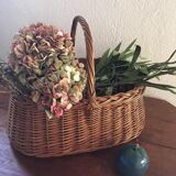 Woven wicker basket