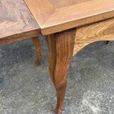 Small extendable table, regency style, solid wood, marquetry, vintage