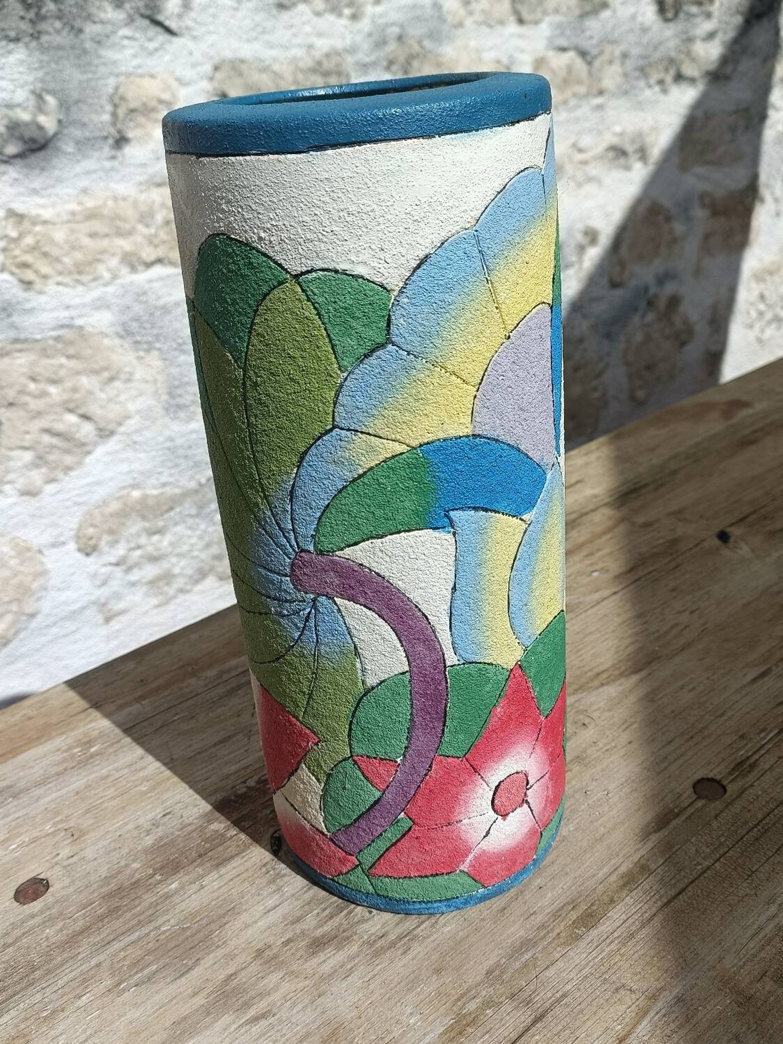 Signed cylinder vase