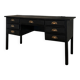 Vintage black matte wooden desk — brass finish handles — beautiful pa