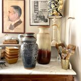 Brown and black glazed ceramic vase